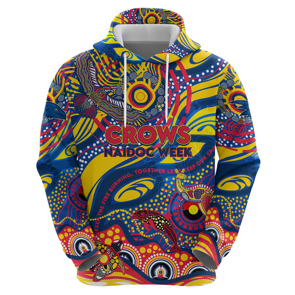 Custom NAIDOC Week 2024 Crows Hoodie Aboriginal Animals Keep The Fire Burning - Vibe Hoodie Shop