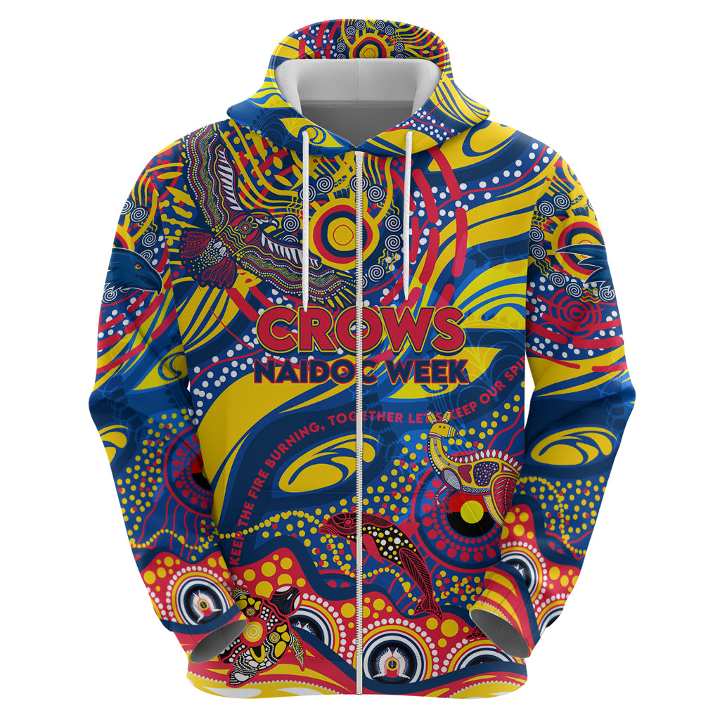 Custom NAIDOC Week 2024 Crows Hoodie Aboriginal Animals Keep The Fire Burning - Vibe Hoodie Shop