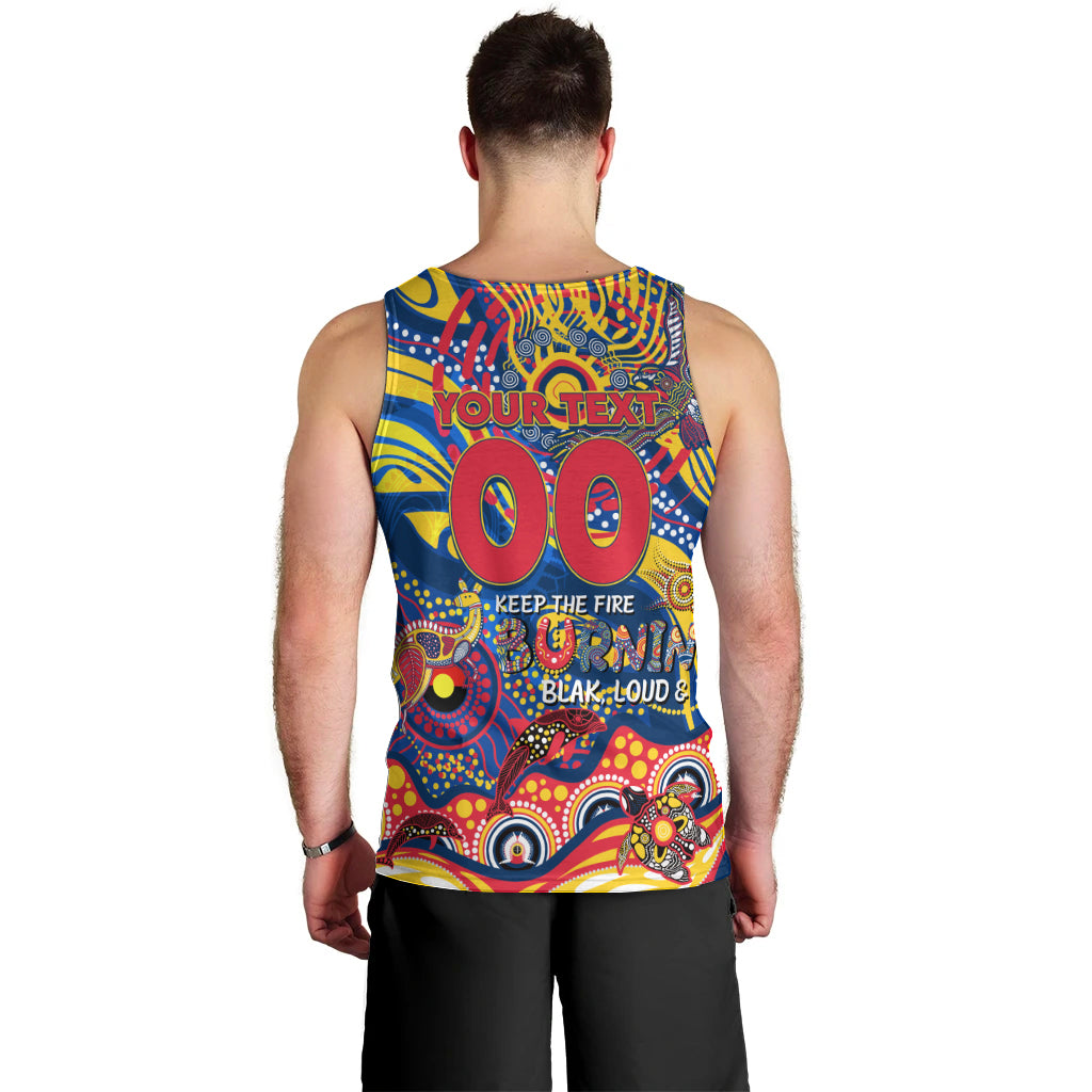 Custom NAIDOC Week 2024 Crows Men Tank Top Aboriginal Animals Keep The Fire Burning - Vibe Hoodie Shop