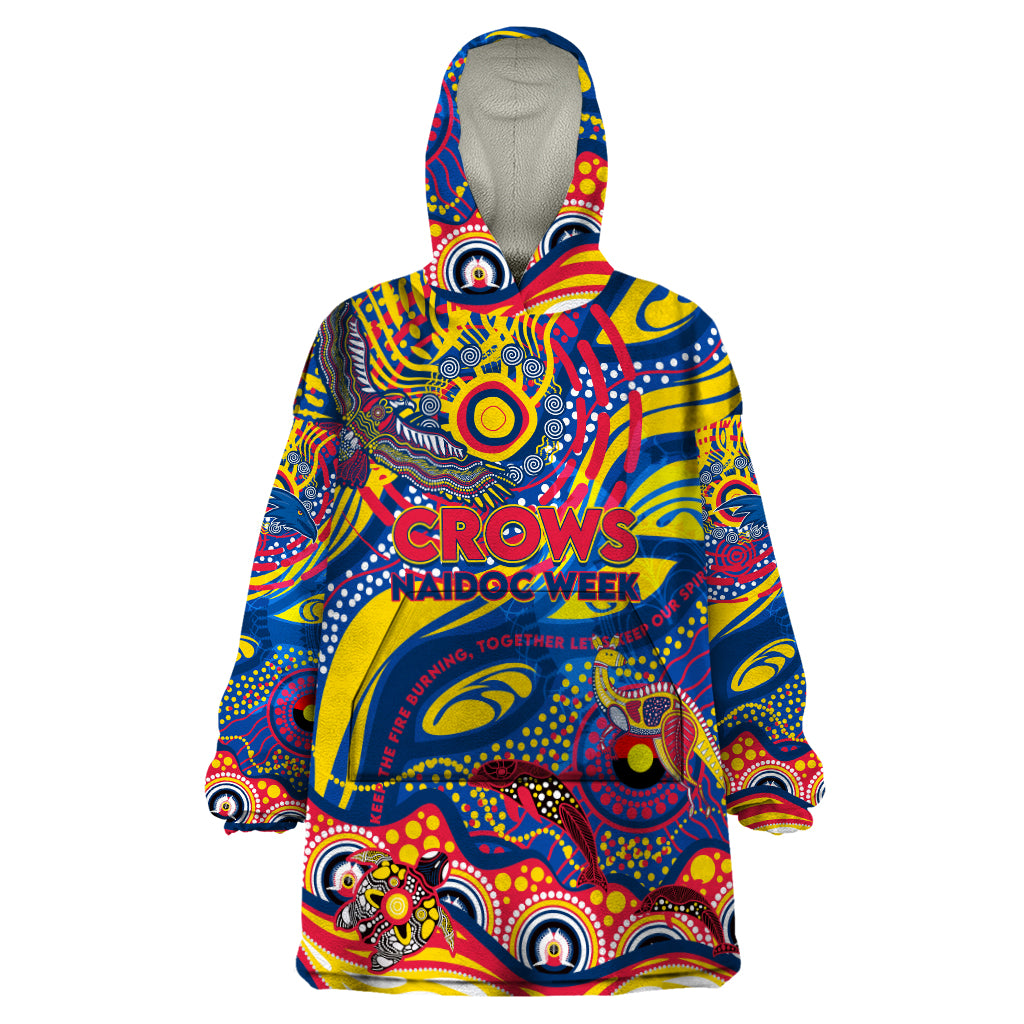 Custom NAIDOC Week 2024 Crows Wearable Blanket Hoodie Aboriginal Animals Keep The Fire Burning - Vibe Hoodie Shop