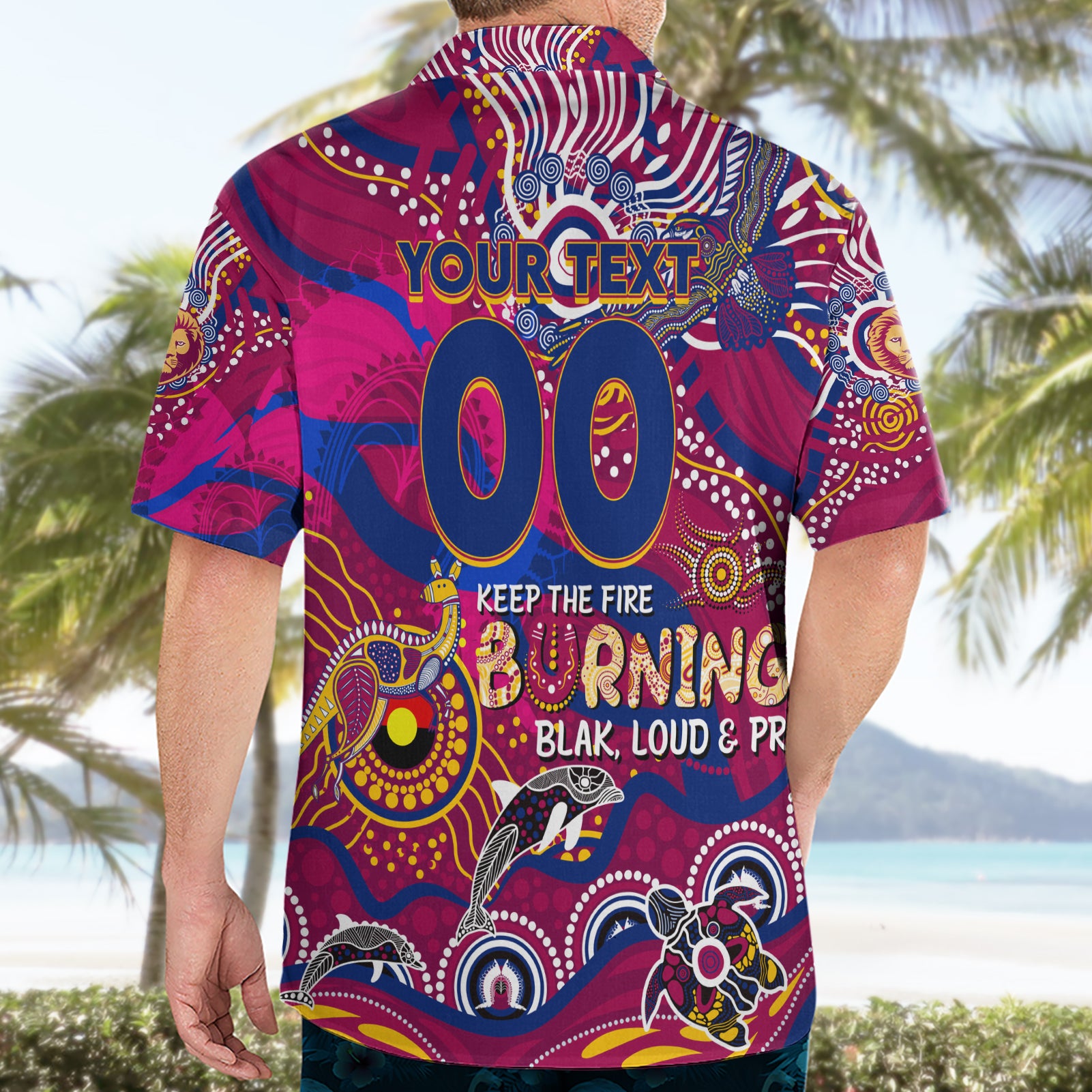 Custom NAIDOC Week 2024 Lions Hawaiian Shirt Aboriginal Animals Keep The Fire Burning - Vibe Hoodie Shop