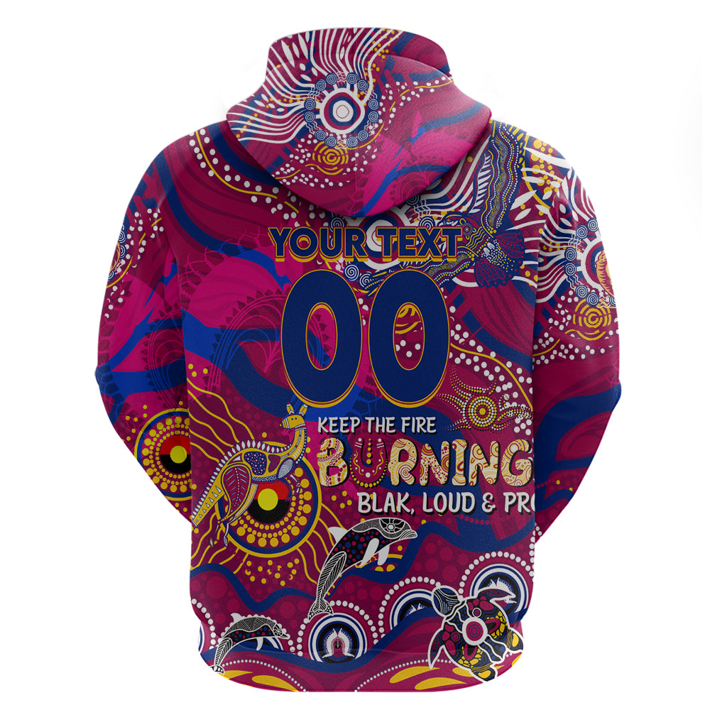 Custom NAIDOC Week 2024 Lions Hoodie Aboriginal Animals Keep The Fire Burning - Vibe Hoodie Shop