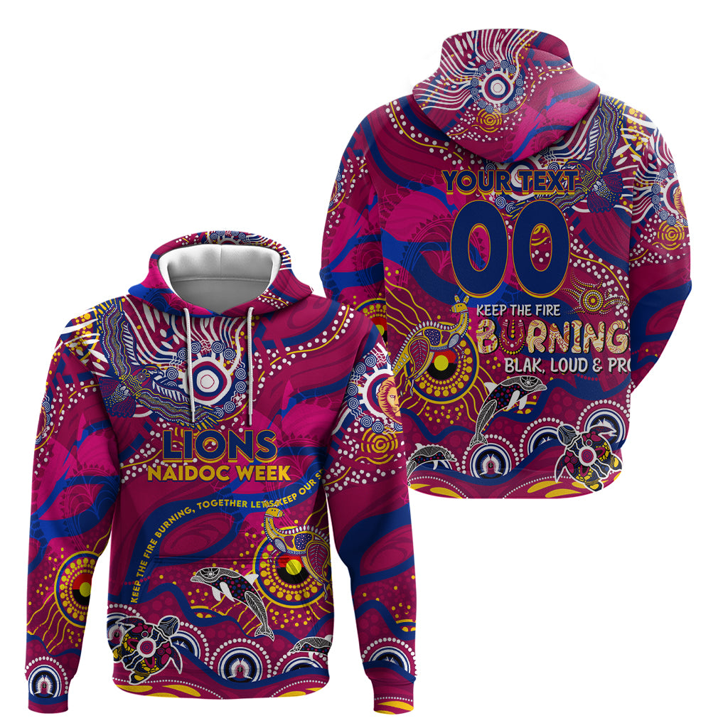Custom NAIDOC Week 2024 Lions Hoodie Aboriginal Animals Keep The Fire Burning - Vibe Hoodie Shop