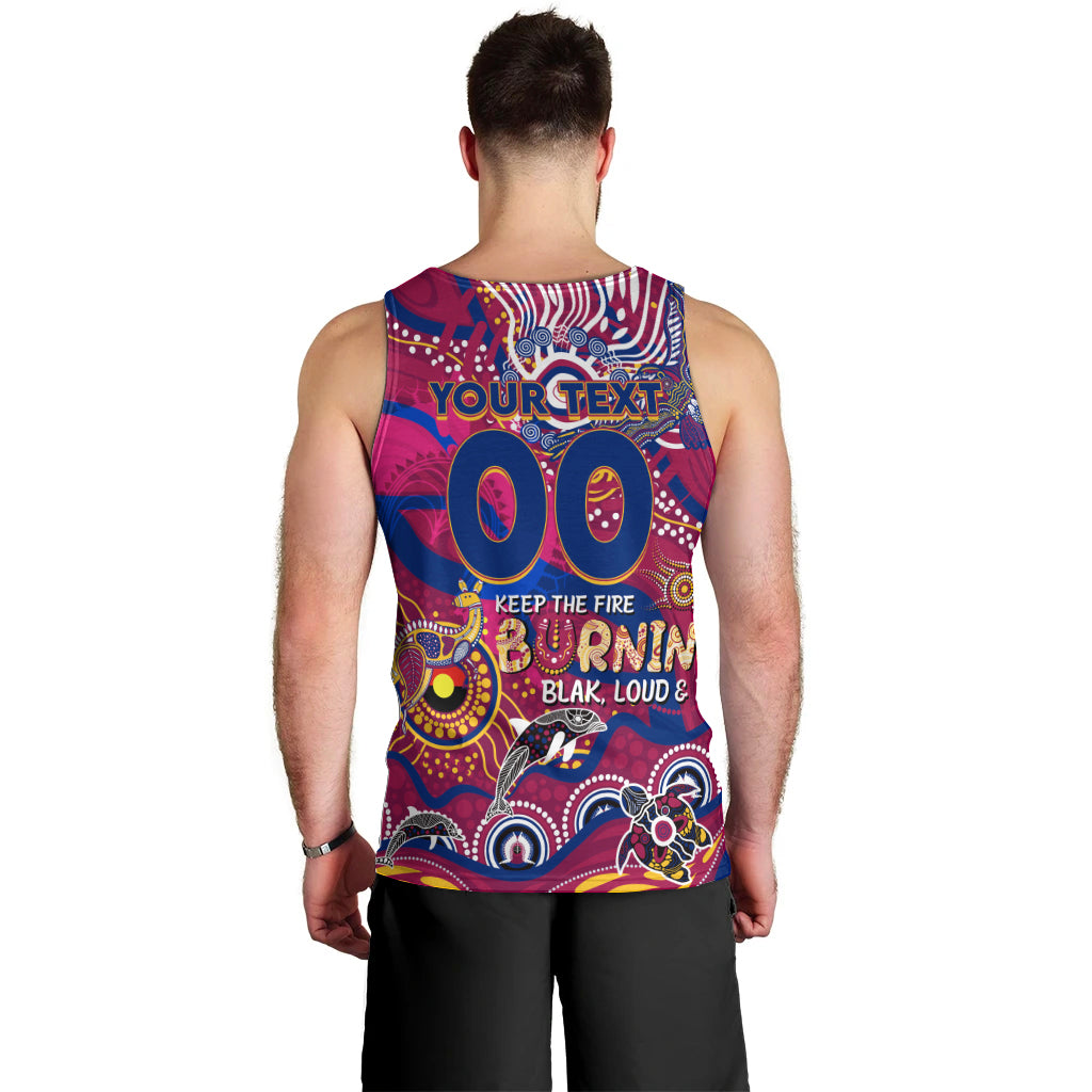 Custom NAIDOC Week 2024 Lions Men Tank Top Aboriginal Animals Keep The Fire Burning - Vibe Hoodie Shop
