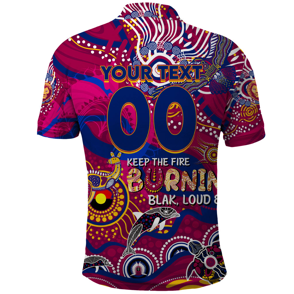 Custom NAIDOC Week 2024 Lions Polo Shirt Aboriginal Animals Keep The Fire Burning - Vibe Hoodie Shop