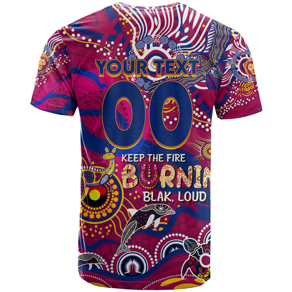 Custom NAIDOC Week 2024 Lions T Shirt Aboriginal Animals Keep The Fire Burning - Vibe Hoodie Shop