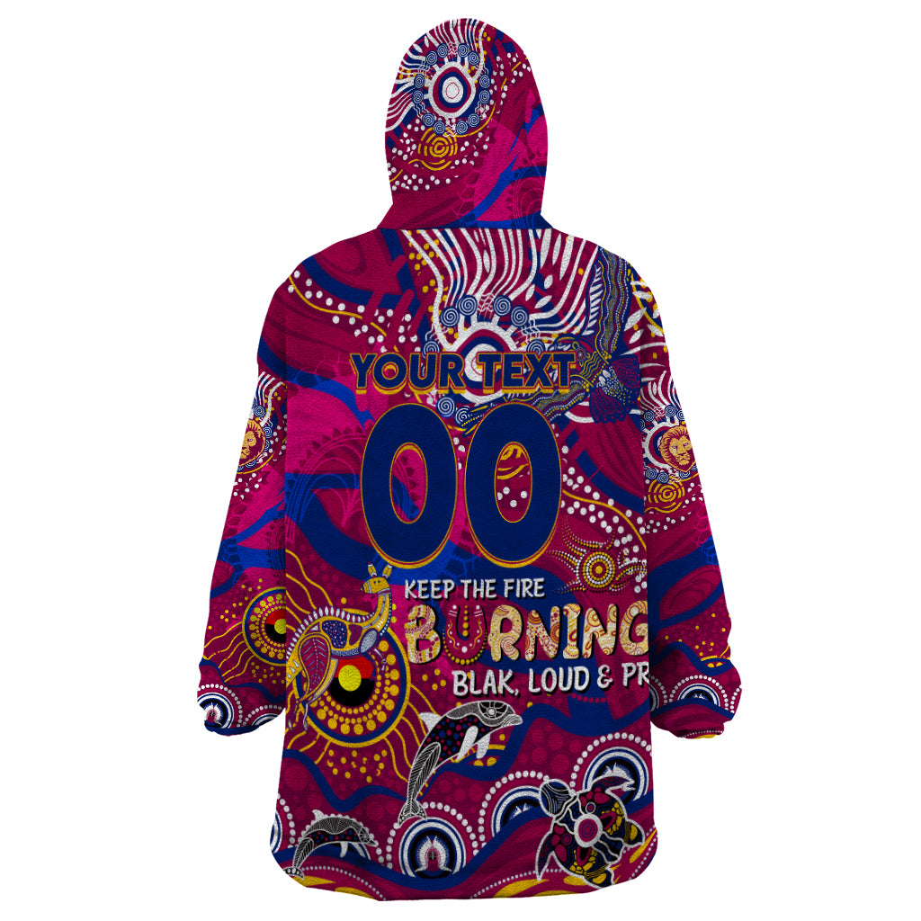 Custom NAIDOC Week 2024 Lions Wearable Blanket Hoodie Aboriginal Animals Keep The Fire Burning - Vibe Hoodie Shop