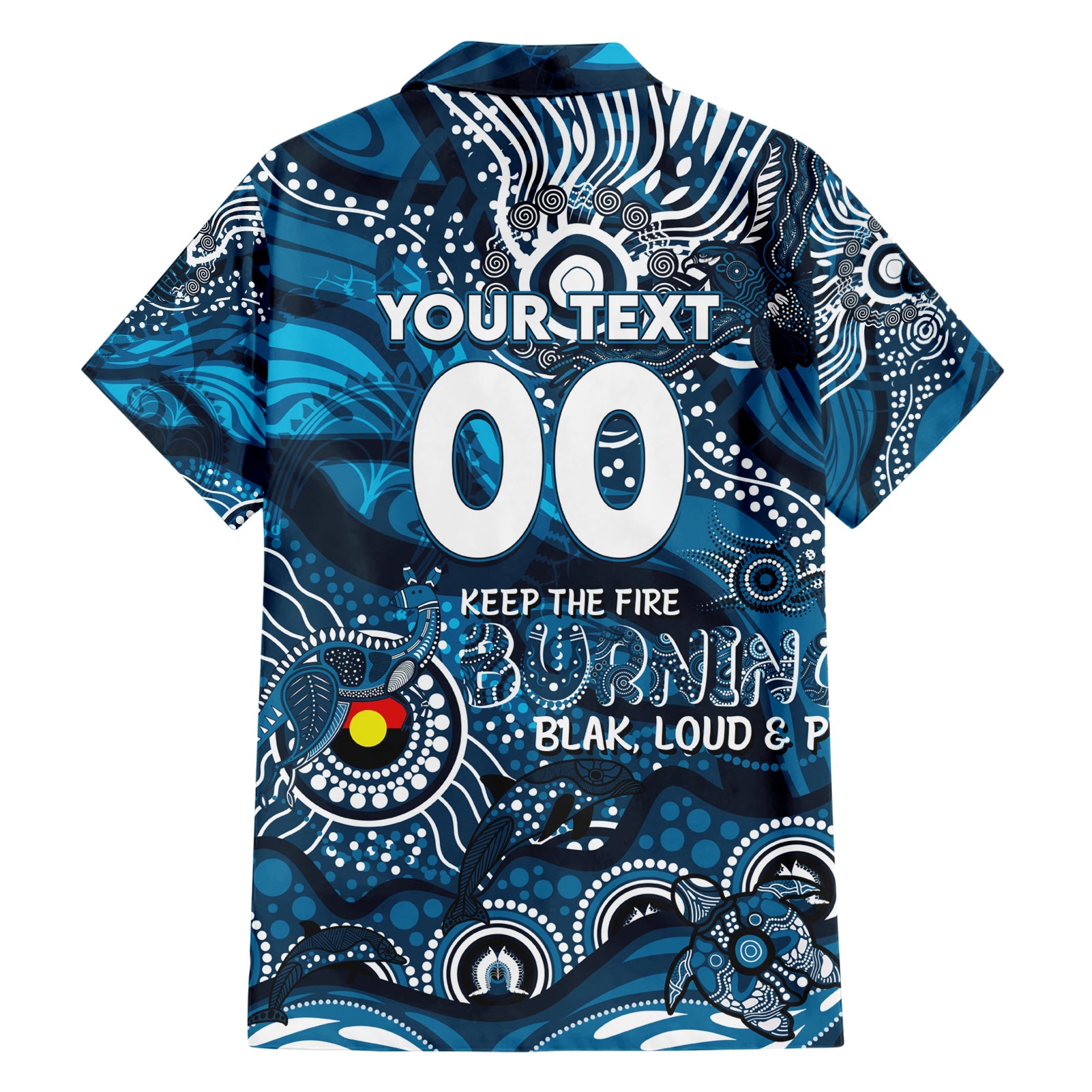 Custom NAIDOC Week 2024 Blues Hawaiian Shirt Aboriginal Animals Keep The Fire Burning - Vibe Hoodie Shop