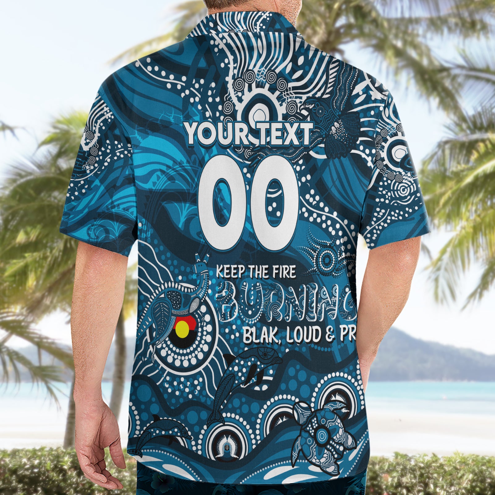 Custom NAIDOC Week 2024 Blues Hawaiian Shirt Aboriginal Animals Keep The Fire Burning - Vibe Hoodie Shop