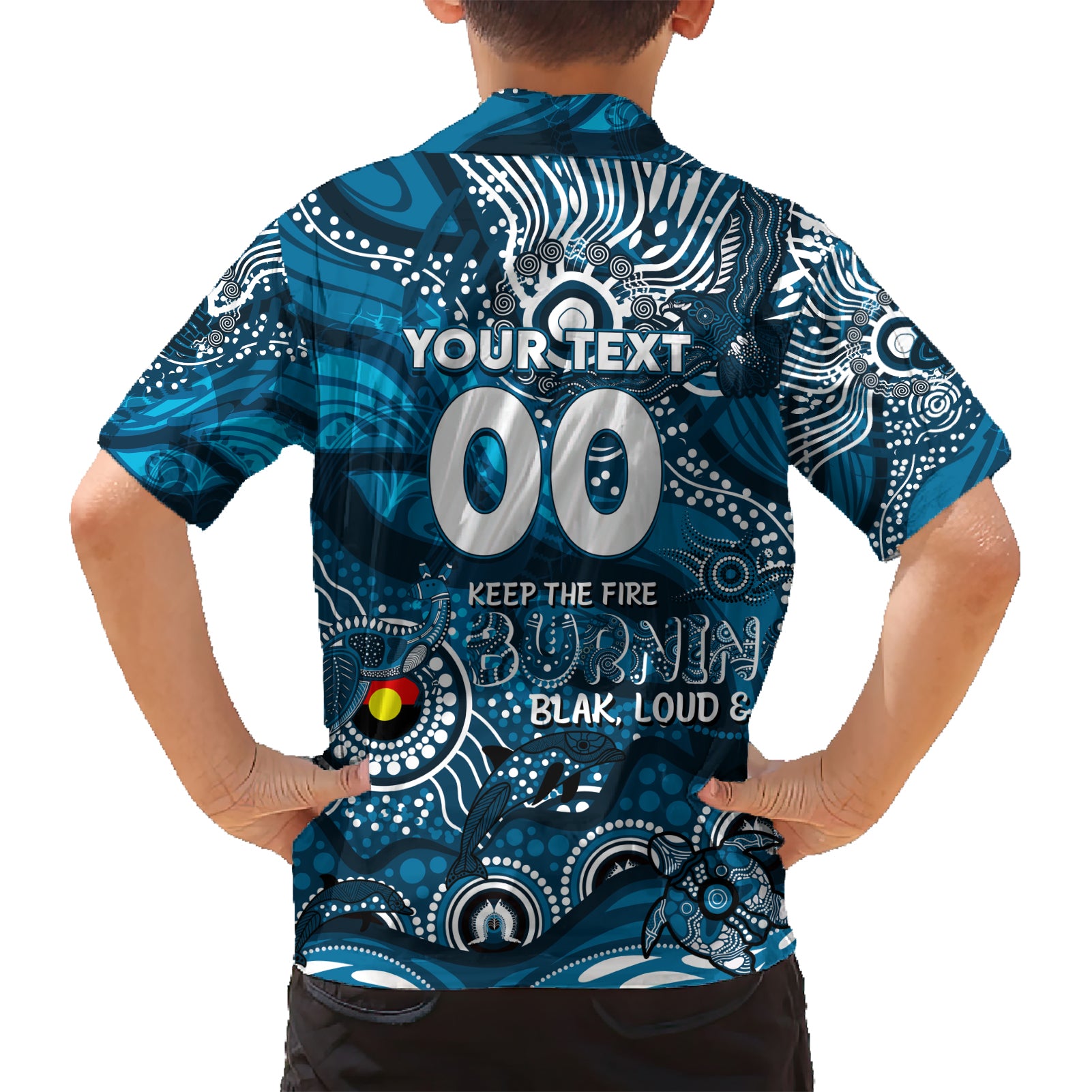 Custom NAIDOC Week 2024 Blues Hawaiian Shirt Aboriginal Animals Keep The Fire Burning - Vibe Hoodie Shop