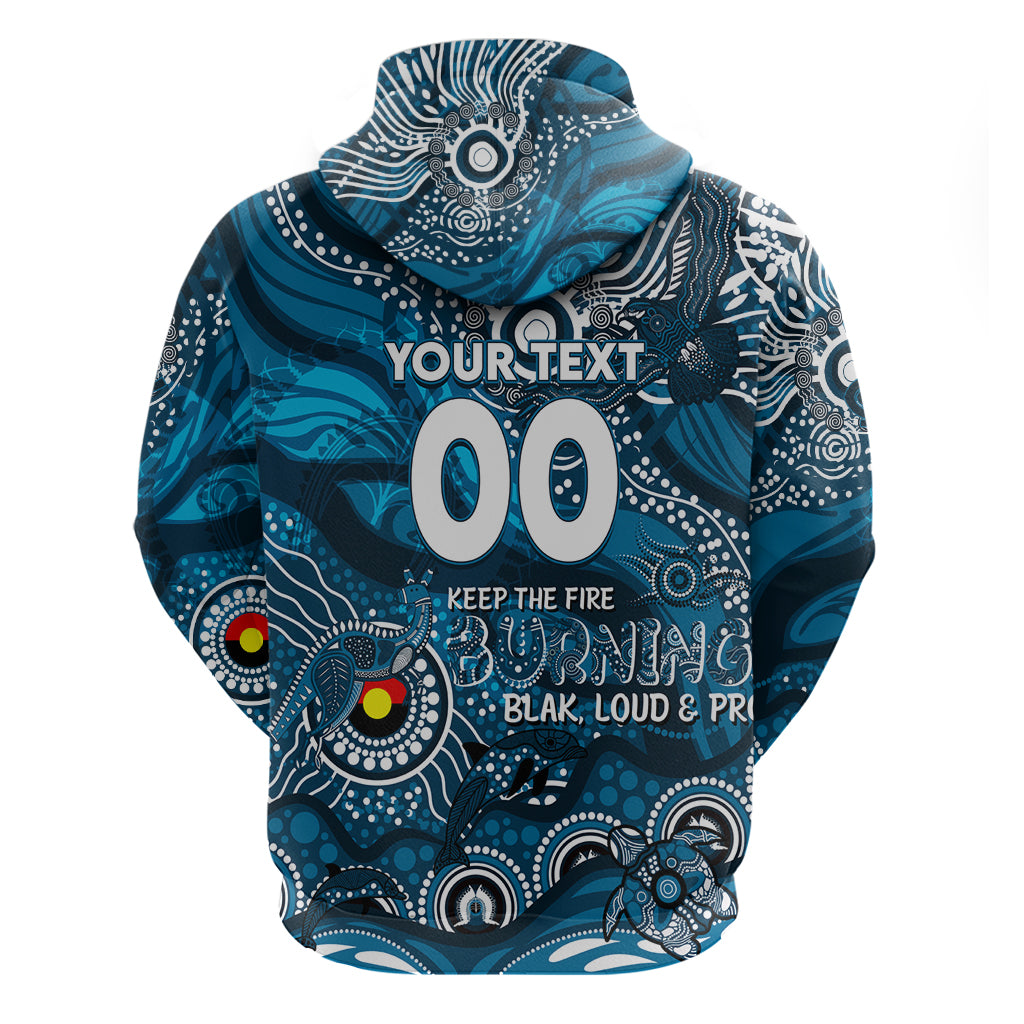 Custom NAIDOC Week 2024 Blues Hoodie Aboriginal Animals Keep The Fire Burning - Vibe Hoodie Shop