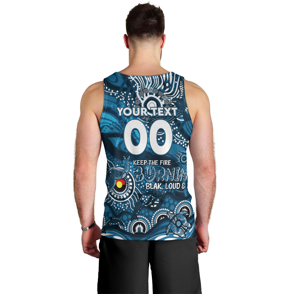 Custom NAIDOC Week 2024 Blues Men Tank Top Aboriginal Animals Keep The Fire Burning - Vibe Hoodie Shop