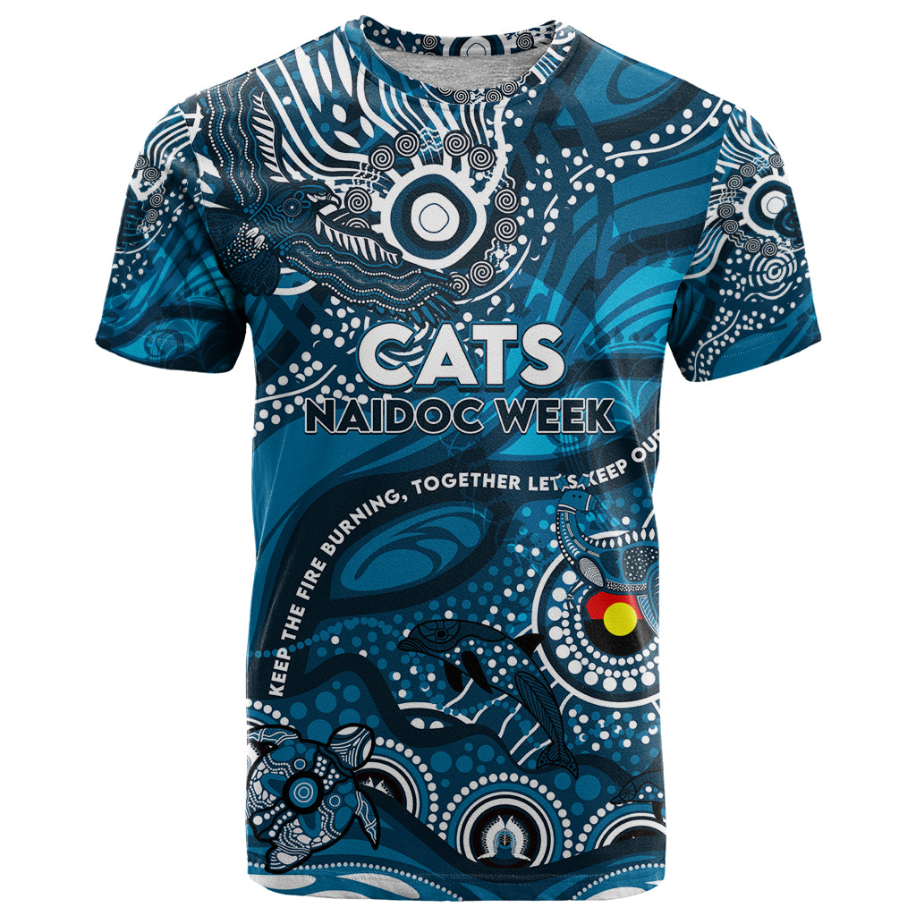 Custom NAIDOC Week 2024 Blues T Shirt Aboriginal Animals Keep The Fire Burning - Vibe Hoodie Shop