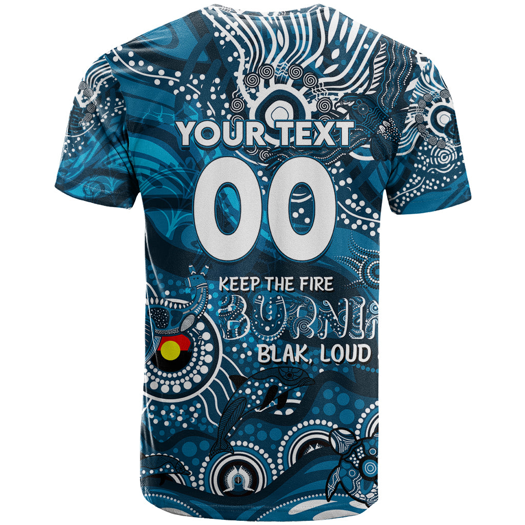 Custom NAIDOC Week 2024 Blues T Shirt Aboriginal Animals Keep The Fire Burning - Vibe Hoodie Shop