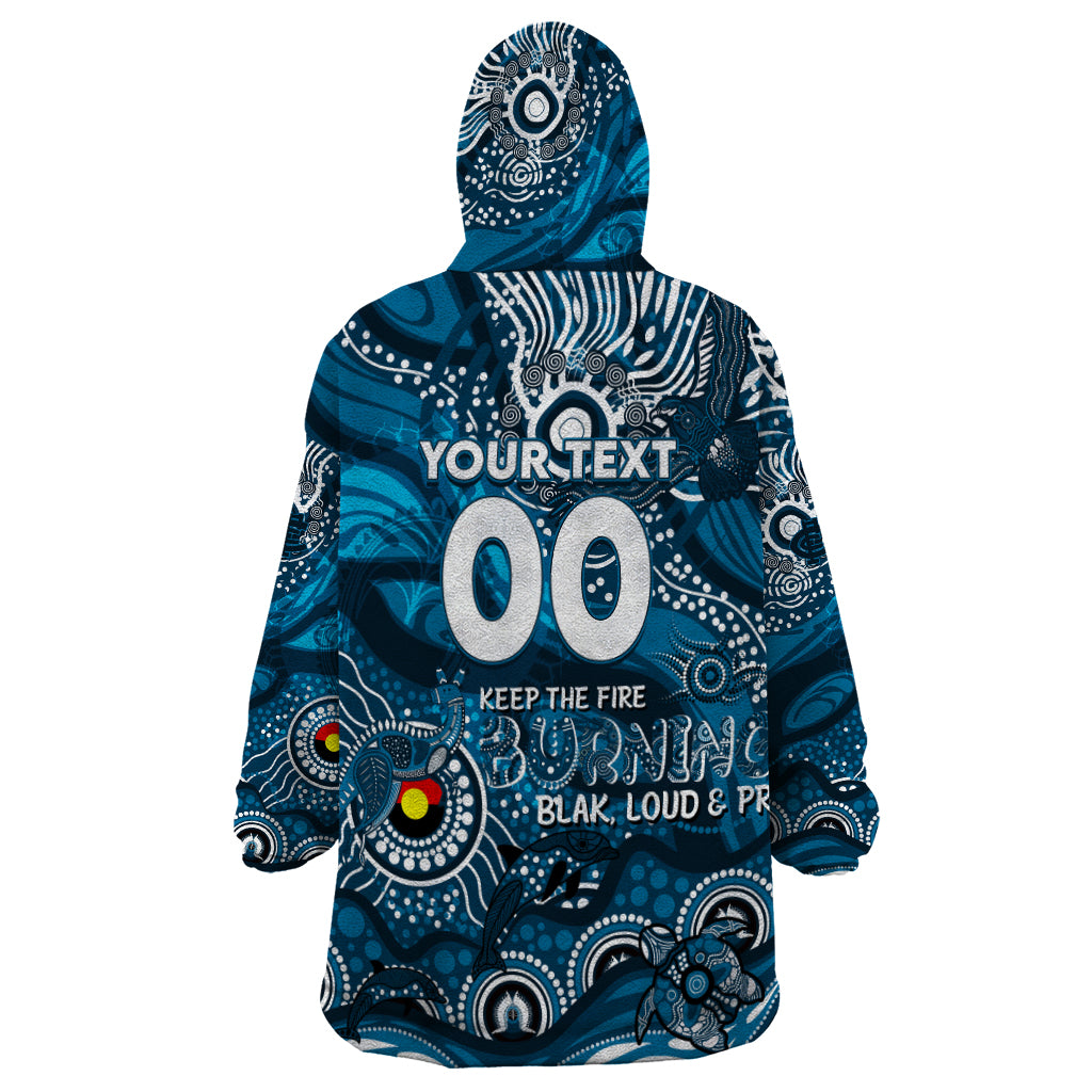 Custom NAIDOC Week 2024 Blues Wearable Blanket Hoodie Aboriginal Animals Keep The Fire Burning - Vibe Hoodie Shop