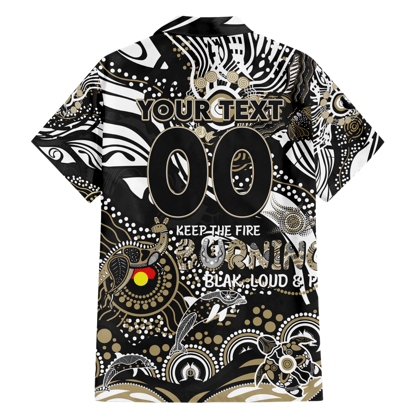 Custom NAIDOC Week 2024 Magpies Hawaiian Shirt Aboriginal Animals Keep The Fire Burning - Vibe Hoodie Shop