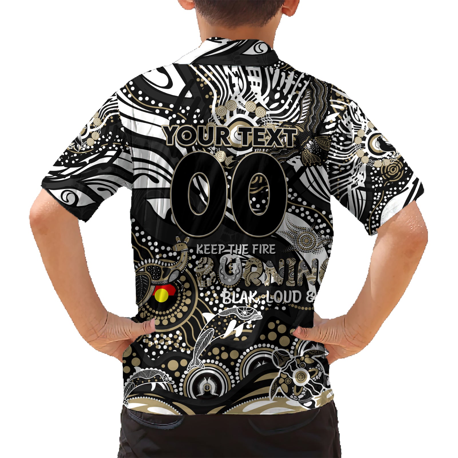 Custom NAIDOC Week 2024 Magpies Hawaiian Shirt Aboriginal Animals Keep The Fire Burning - Vibe Hoodie Shop