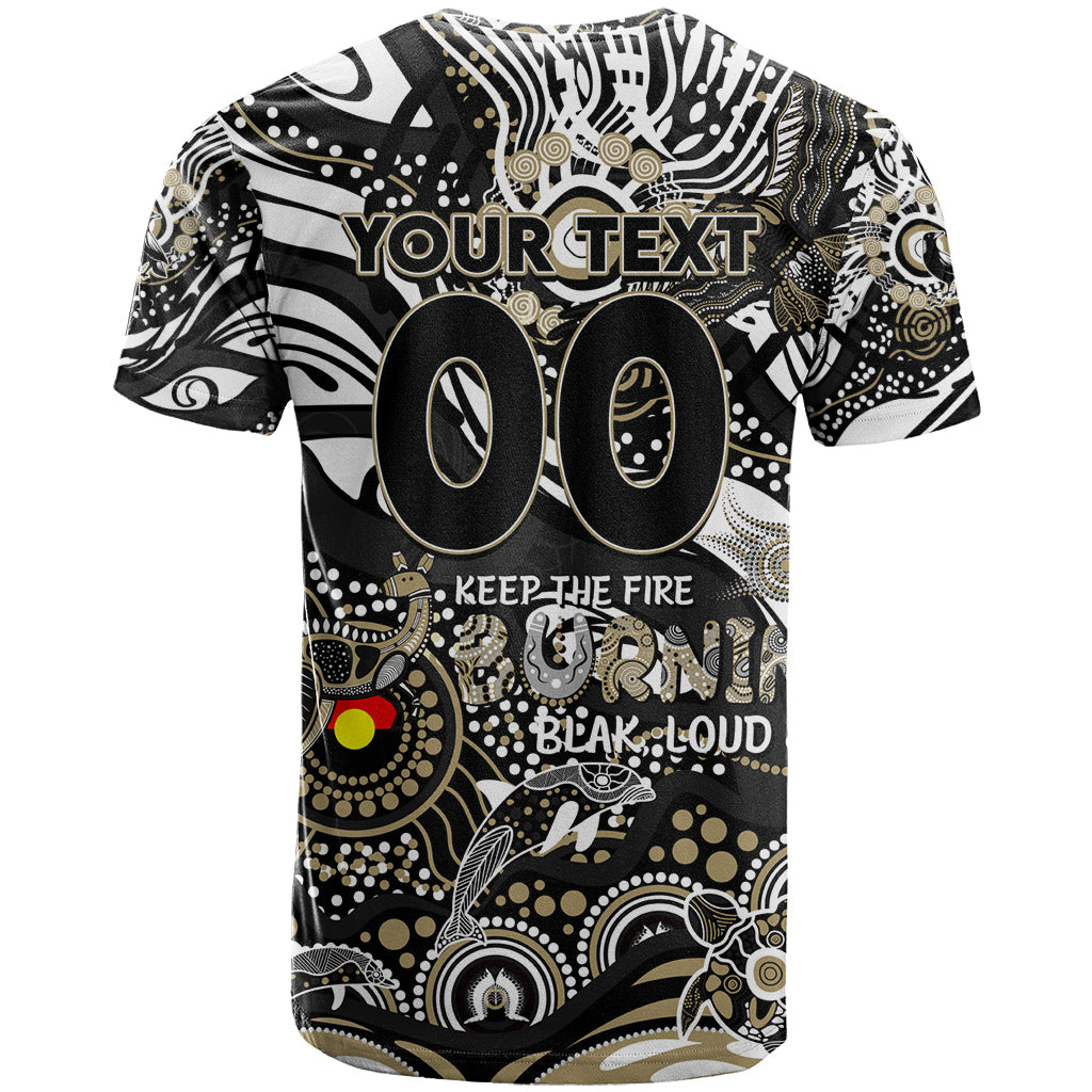 Custom NAIDOC Week 2024 Magpies T Shirt Aboriginal Animals Keep The Fire Burning - Vibe Hoodie Shop