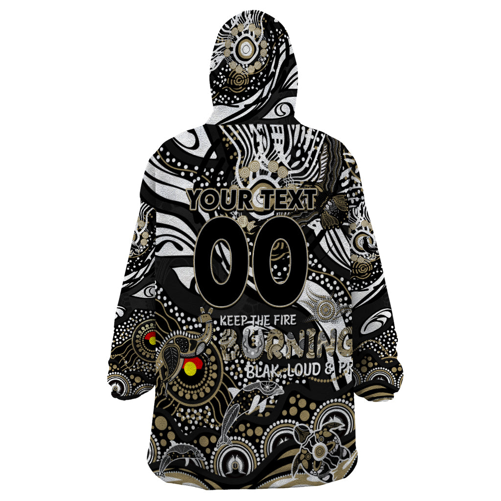 Custom NAIDOC Week 2024 Magpies Wearable Blanket Hoodie Aboriginal Animals Keep The Fire Burning - Vibe Hoodie Shop