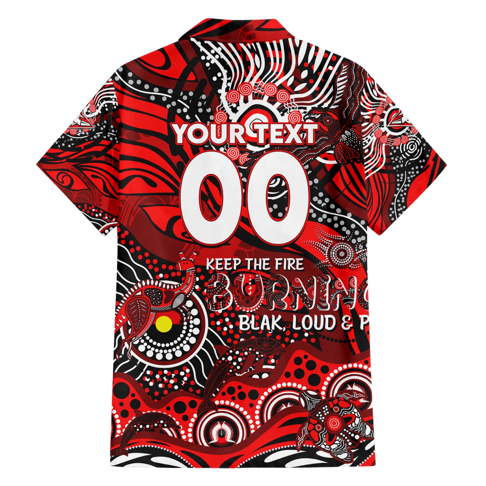 Custom NAIDOC Week 2024 Bombers Hawaiian Shirt Aboriginal Animals Keep The Fire Burning - Vibe Hoodie Shop