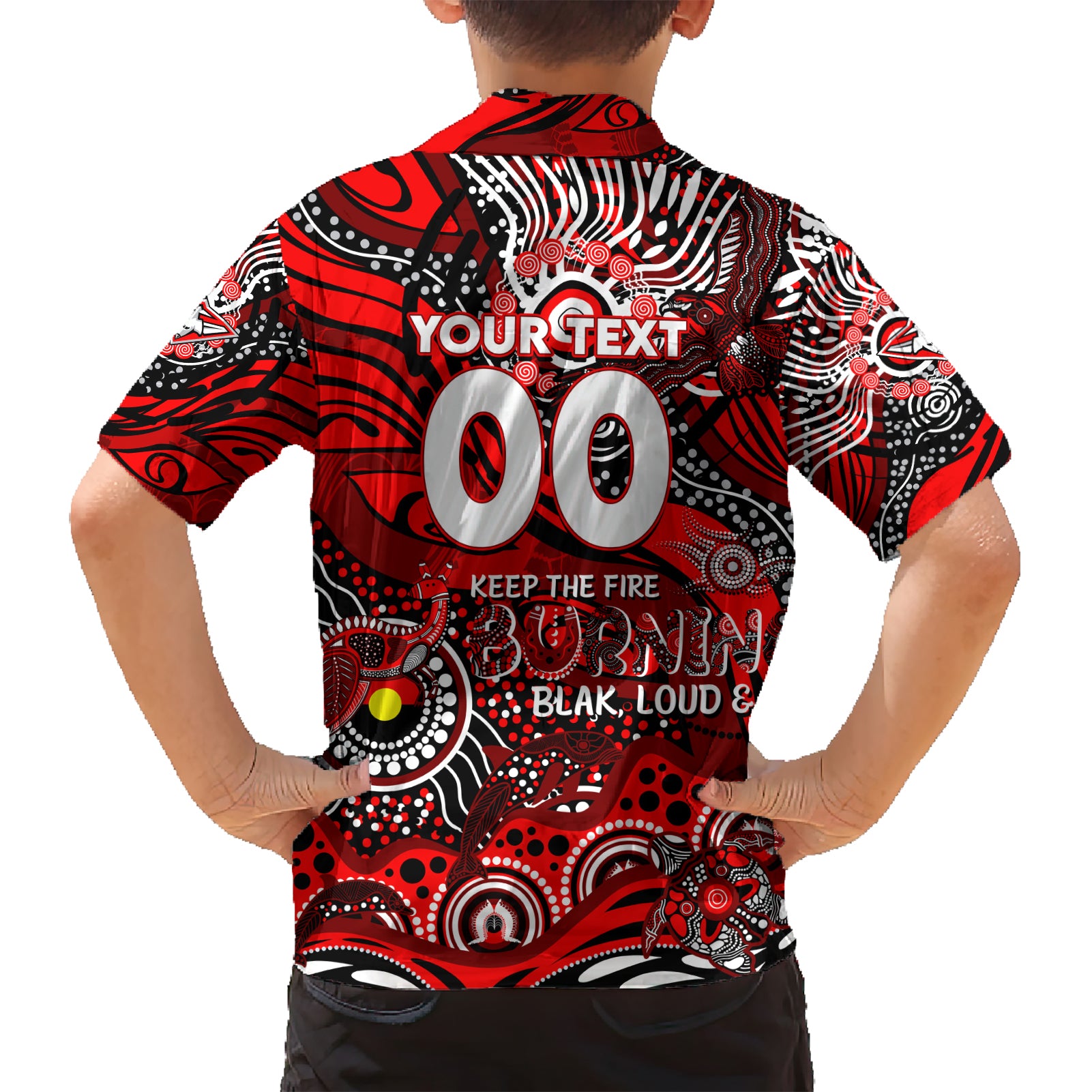 Custom NAIDOC Week 2024 Bombers Hawaiian Shirt Aboriginal Animals Keep The Fire Burning - Vibe Hoodie Shop