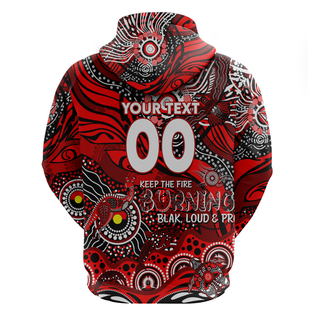 Custom NAIDOC Week 2024 Bombers Hoodie Aboriginal Animals Keep The Fire Burning - Vibe Hoodie Shop