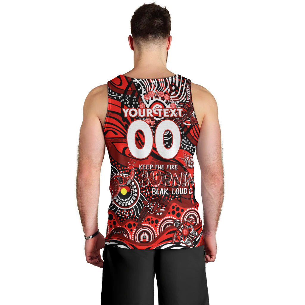 Custom NAIDOC Week 2024 Bombers Men Tank Top Aboriginal Animals Keep The Fire Burning - Vibe Hoodie Shop