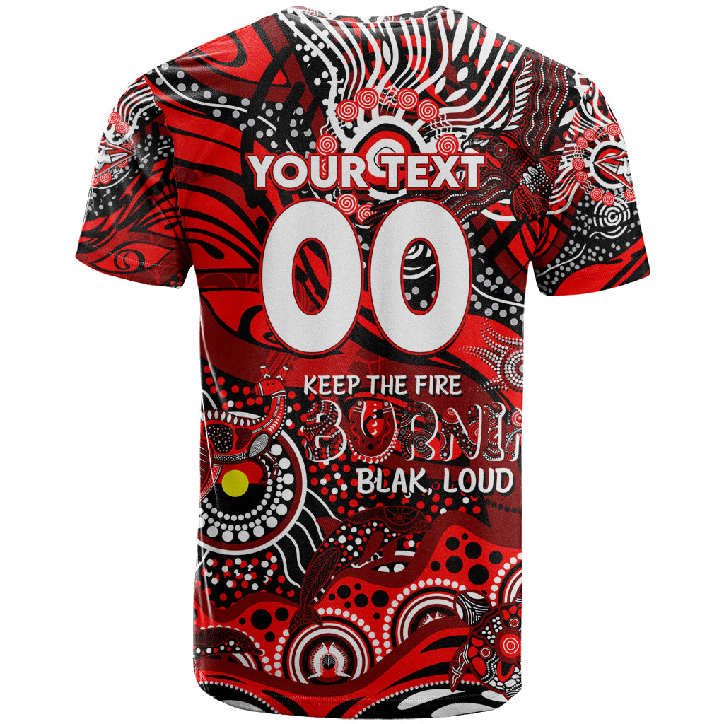 Custom NAIDOC Week 2024 Bombers T Shirt Aboriginal Animals Keep The Fire Burning - Vibe Hoodie Shop