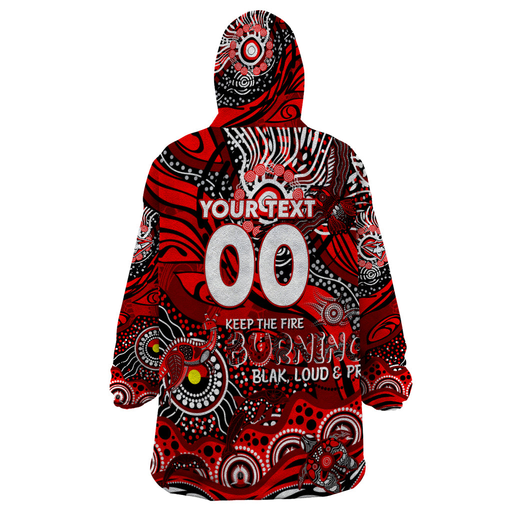 Custom NAIDOC Week 2024 Bombers Wearable Blanket Hoodie Aboriginal Animals Keep The Fire Burning - Vibe Hoodie Shop