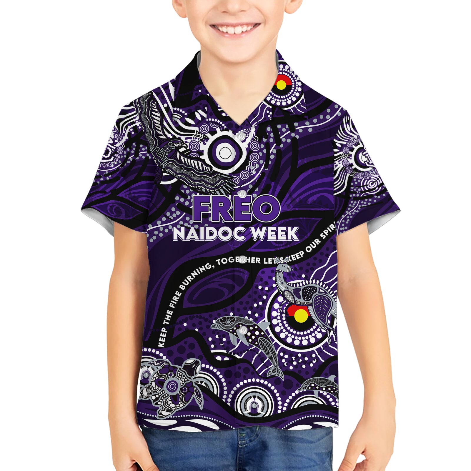 Custom NAIDOC Week 2024 Freo Hawaiian Shirt Aboriginal Animals Keep The Fire Burning - Vibe Hoodie Shop