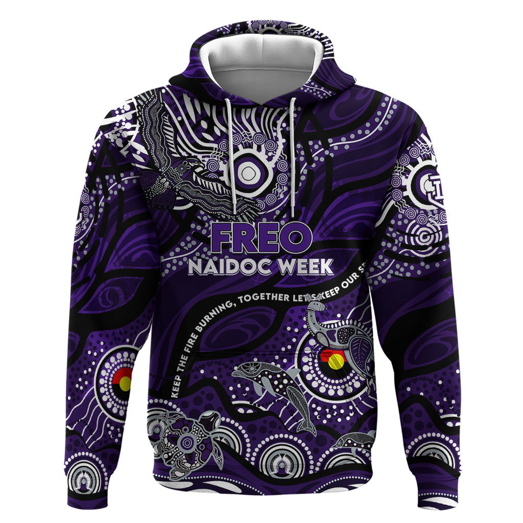 Custom NAIDOC Week 2024 Freo Hoodie Aboriginal Animals Keep The Fire Burning - Vibe Hoodie Shop