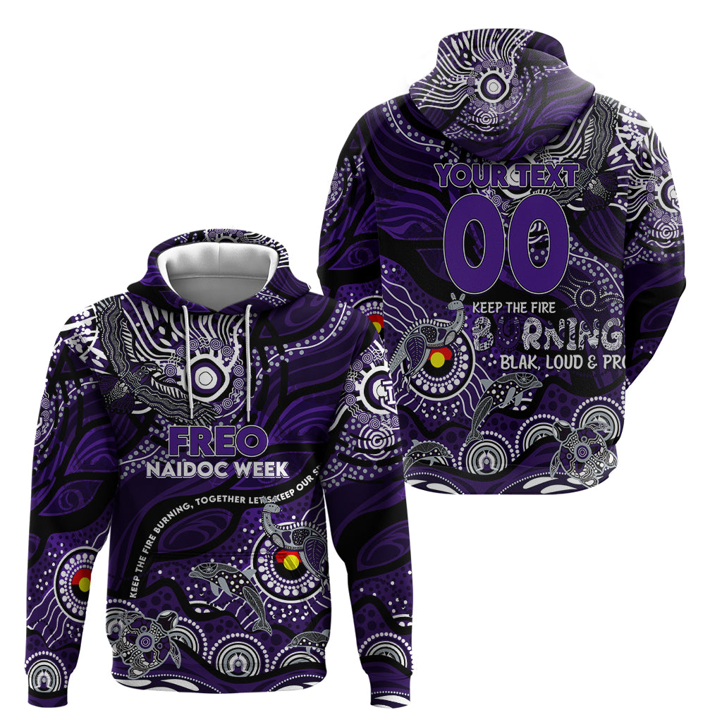 Custom NAIDOC Week 2024 Freo Hoodie Aboriginal Animals Keep The Fire Burning - Vibe Hoodie Shop