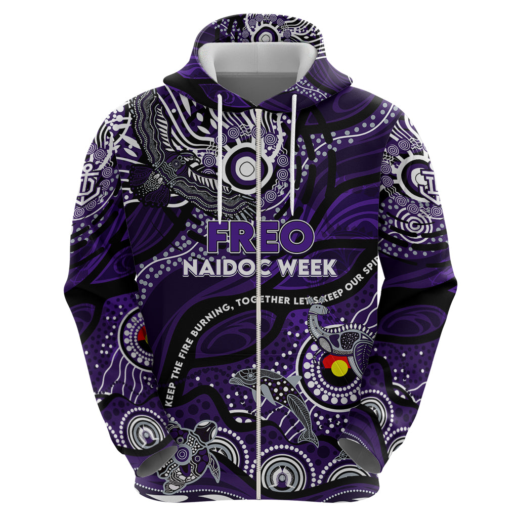 Custom NAIDOC Week 2024 Freo Hoodie Aboriginal Animals Keep The Fire Burning - Vibe Hoodie Shop