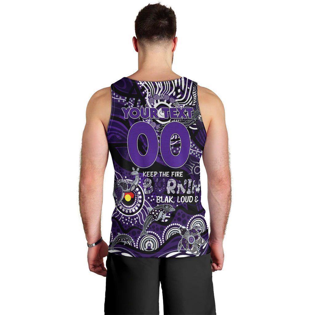 Custom NAIDOC Week 2024 Freo Men Tank Top Aboriginal Animals Keep The Fire Burning - Vibe Hoodie Shop