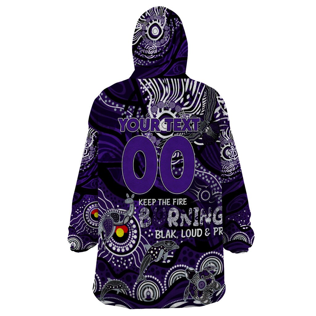 Custom NAIDOC Week 2024 Freo Wearable Blanket Hoodie Aboriginal Animals Keep The Fire Burning - Vibe Hoodie Shop