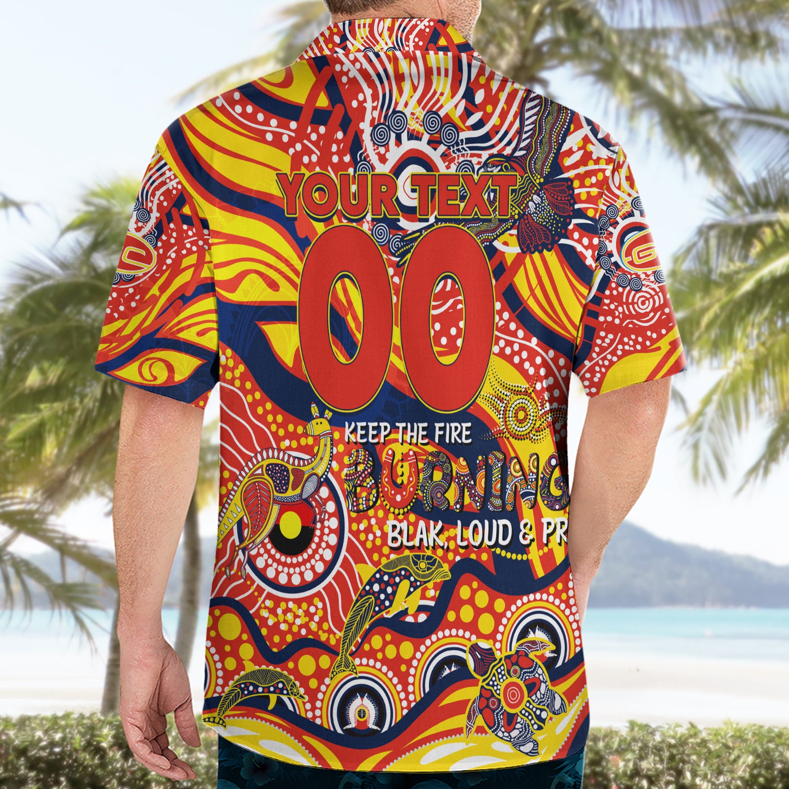 Custom NAIDOC Week 2024 Sunnies Hawaiian Shirt Aboriginal Animals Keep The Fire Burning - Vibe Hoodie Shop