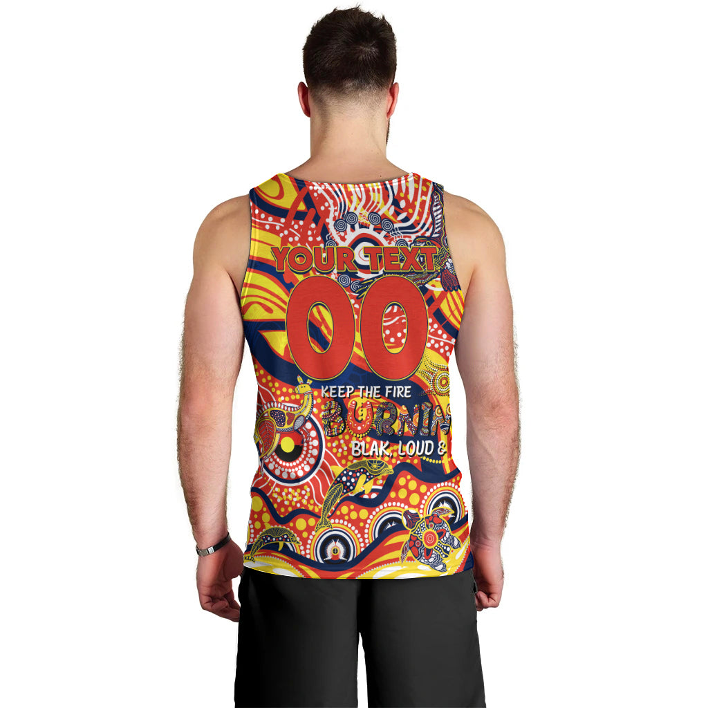 Custom NAIDOC Week 2024 Sunnies Men Tank Top Aboriginal Animals Keep The Fire Burning - Vibe Hoodie Shop