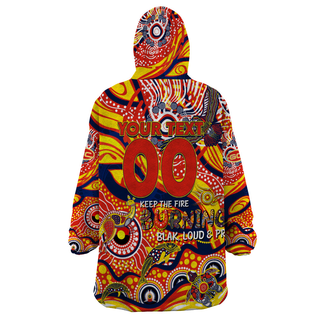 Custom NAIDOC Week 2024 Sunnies Wearable Blanket Hoodie Aboriginal Animals Keep The Fire Burning - Vibe Hoodie Shop