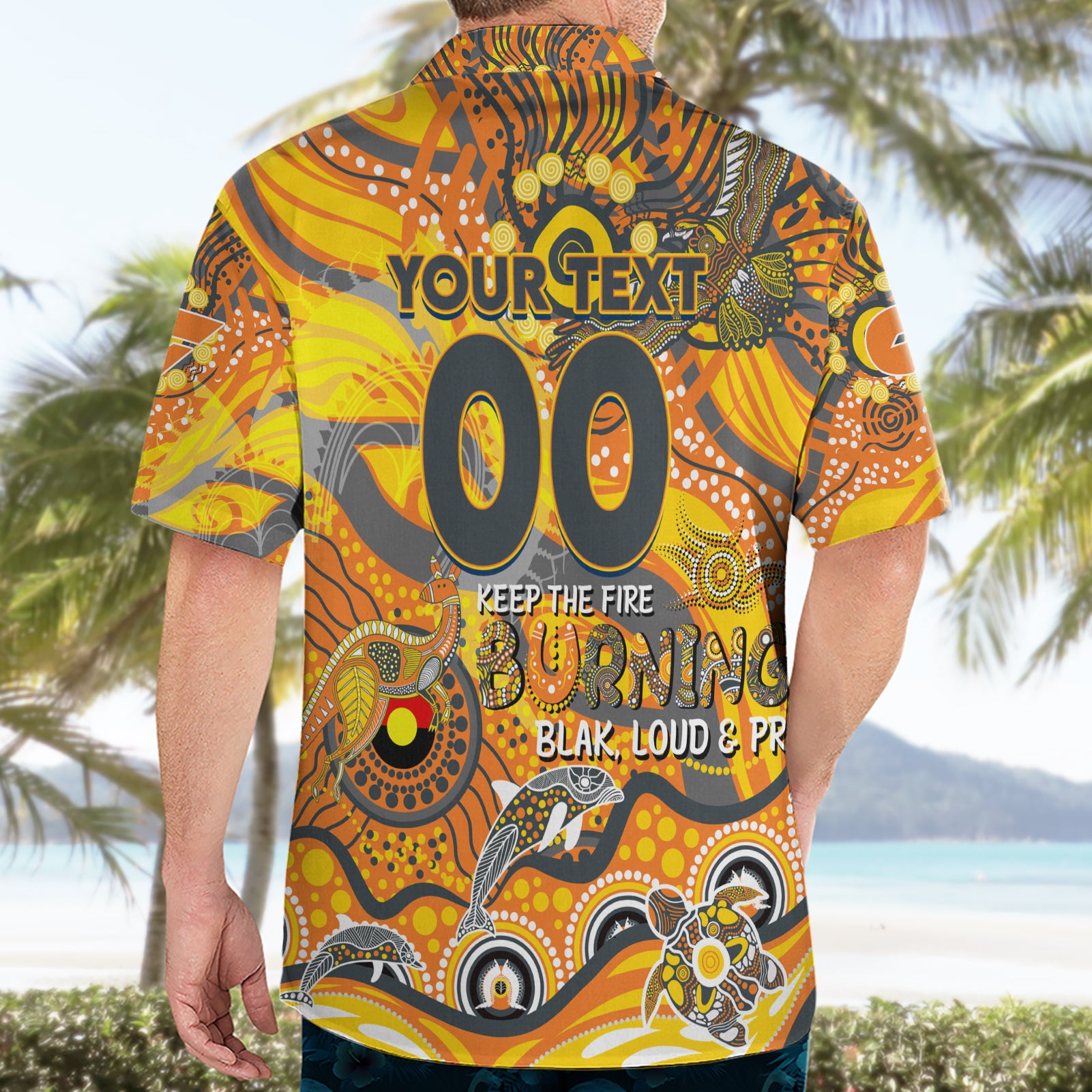 Custom NAIDOC Week 2024 Giants Hawaiian Shirt Aboriginal Animals Keep The Fire Burning - Vibe Hoodie Shop