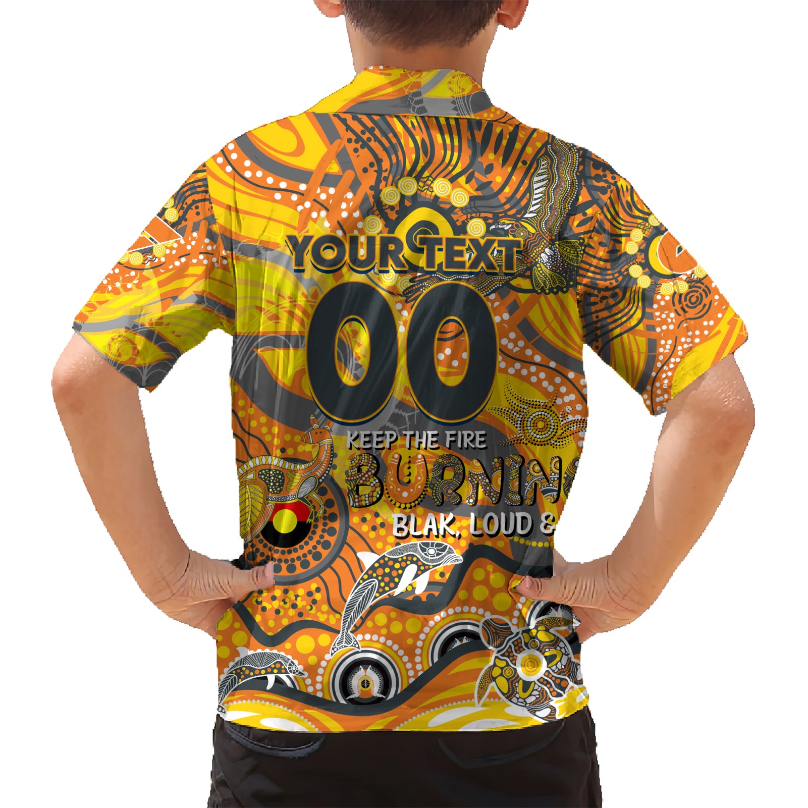 Custom NAIDOC Week 2024 Giants Hawaiian Shirt Aboriginal Animals Keep The Fire Burning - Vibe Hoodie Shop