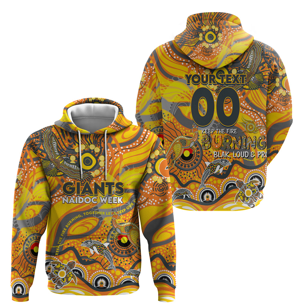 Custom NAIDOC Week 2024 Giants Hoodie Aboriginal Animals Keep The Fire Burning - Vibe Hoodie Shop