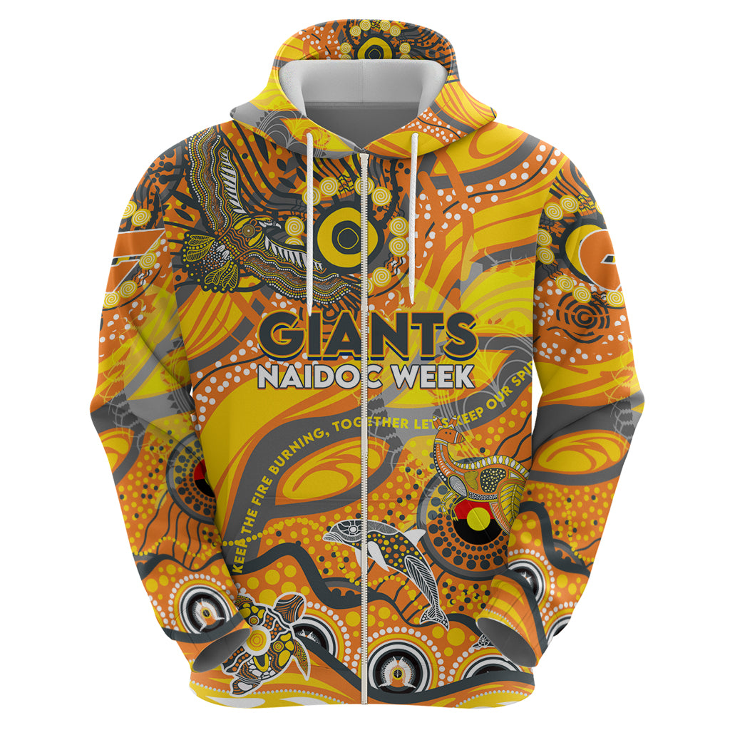 Custom NAIDOC Week 2024 Giants Hoodie Aboriginal Animals Keep The Fire Burning - Vibe Hoodie Shop