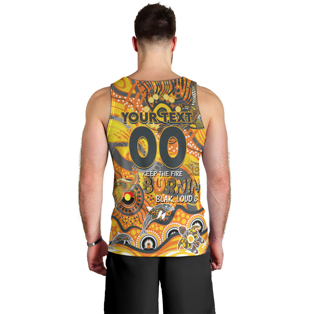 Custom NAIDOC Week 2024 Giants Men Tank Top Aboriginal Animals Keep The Fire Burning - Vibe Hoodie Shop