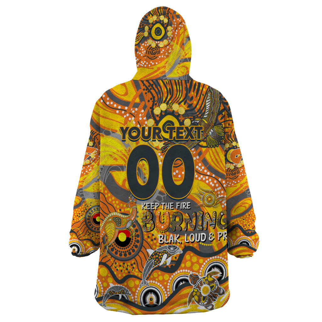 Custom NAIDOC Week 2024 Giants Wearable Blanket Hoodie Aboriginal Animals Keep The Fire Burning - Vibe Hoodie Shop