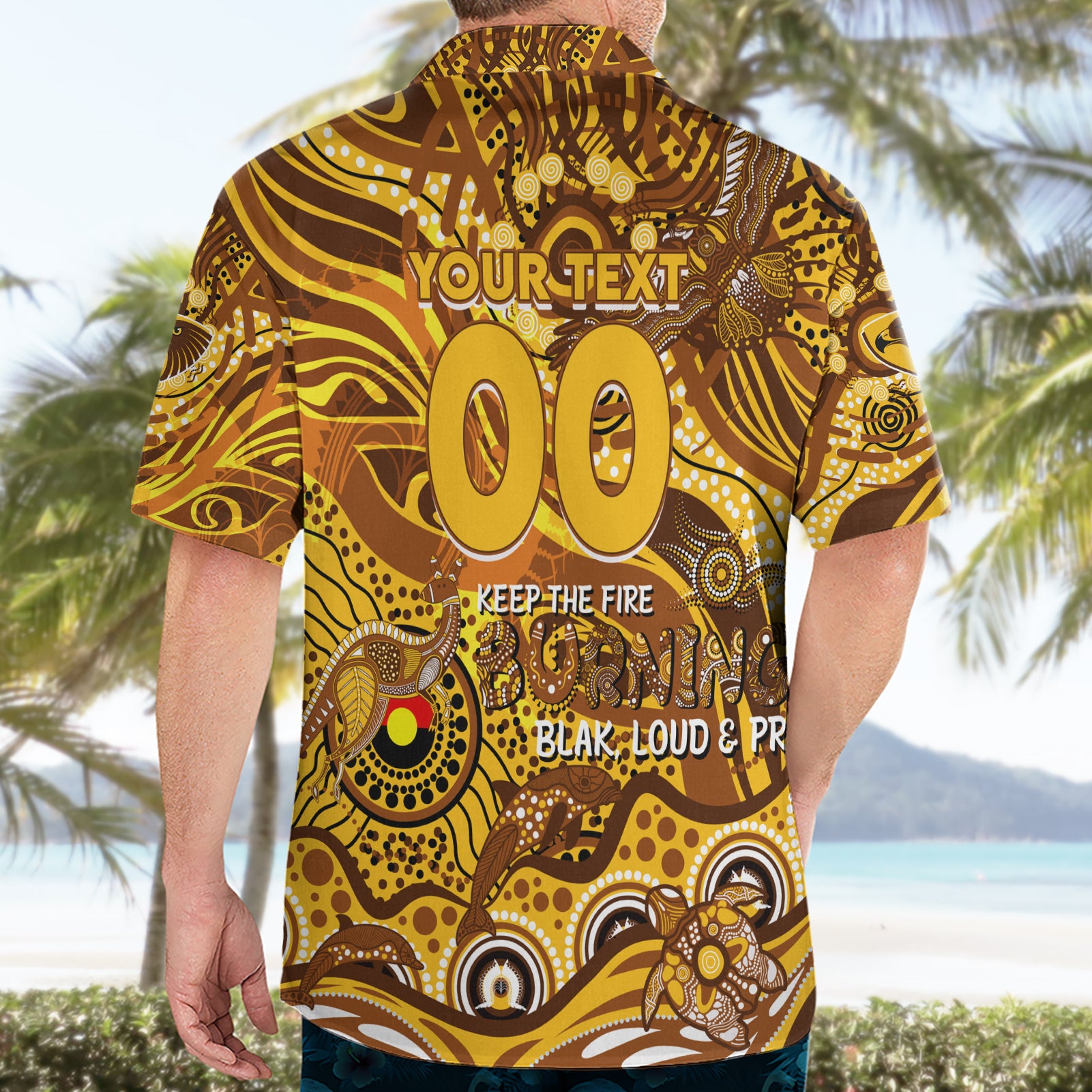 Custom NAIDOC Week 2024 Hawks Hawaiian Shirt Aboriginal Animals Keep The Fire Burning - Vibe Hoodie Shop