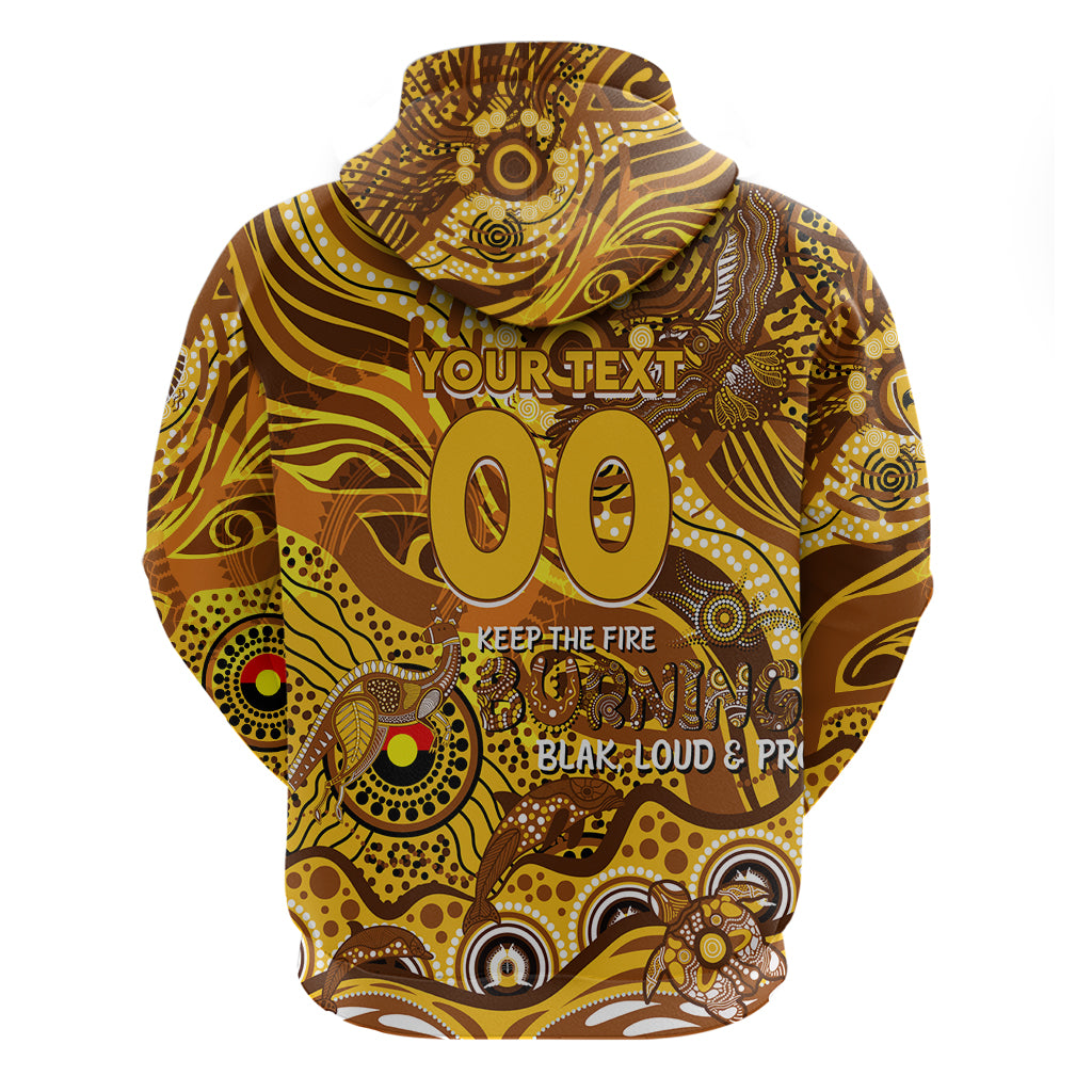 Custom NAIDOC Week 2024 Hawks Hoodie Aboriginal Animals Keep The Fire Burning - Vibe Hoodie Shop