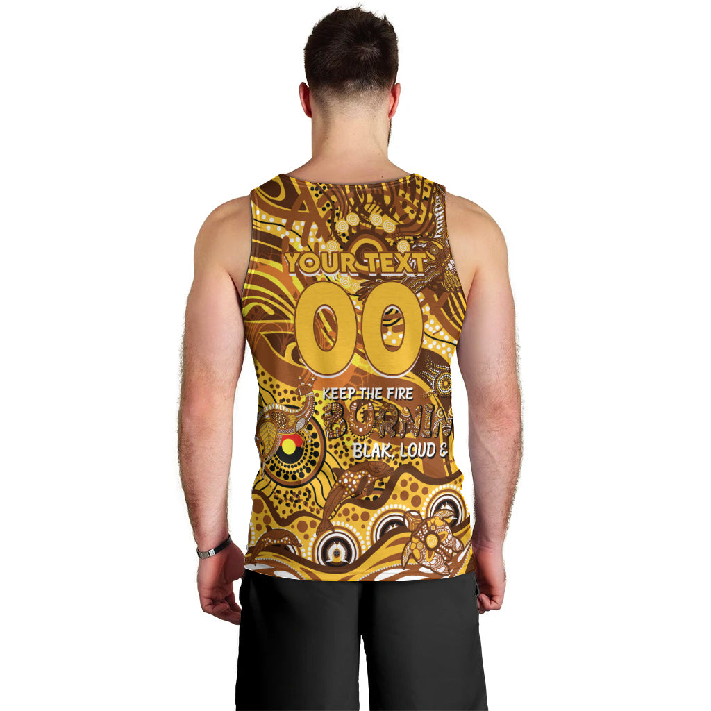 Custom NAIDOC Week 2024 Hawks Men Tank Top Aboriginal Animals Keep The Fire Burning - Vibe Hoodie Shop