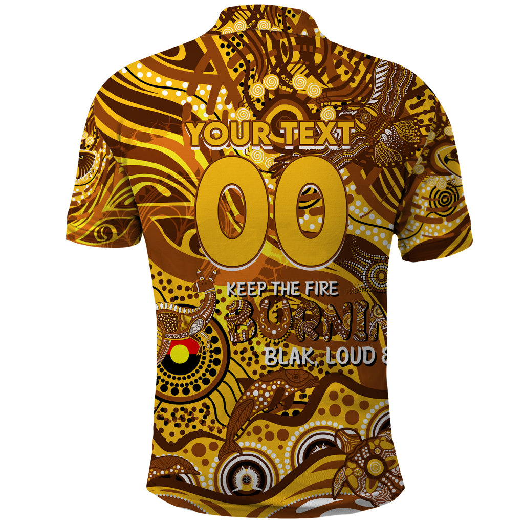 Custom NAIDOC Week 2024 Hawks Polo Shirt Aboriginal Animals Keep The Fire Burning - Vibe Hoodie Shop