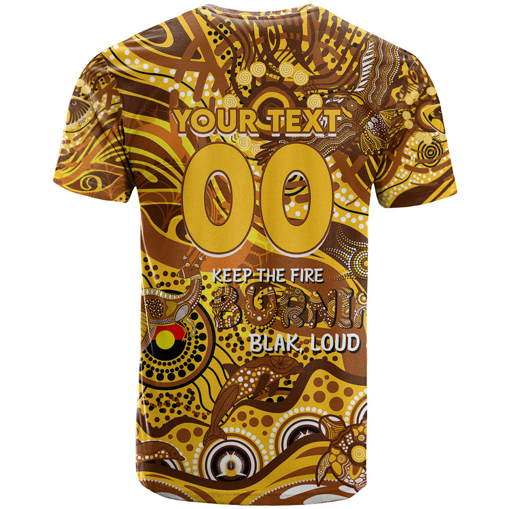 Custom NAIDOC Week 2024 Hawks T Shirt Aboriginal Animals Keep The Fire Burning - Vibe Hoodie Shop