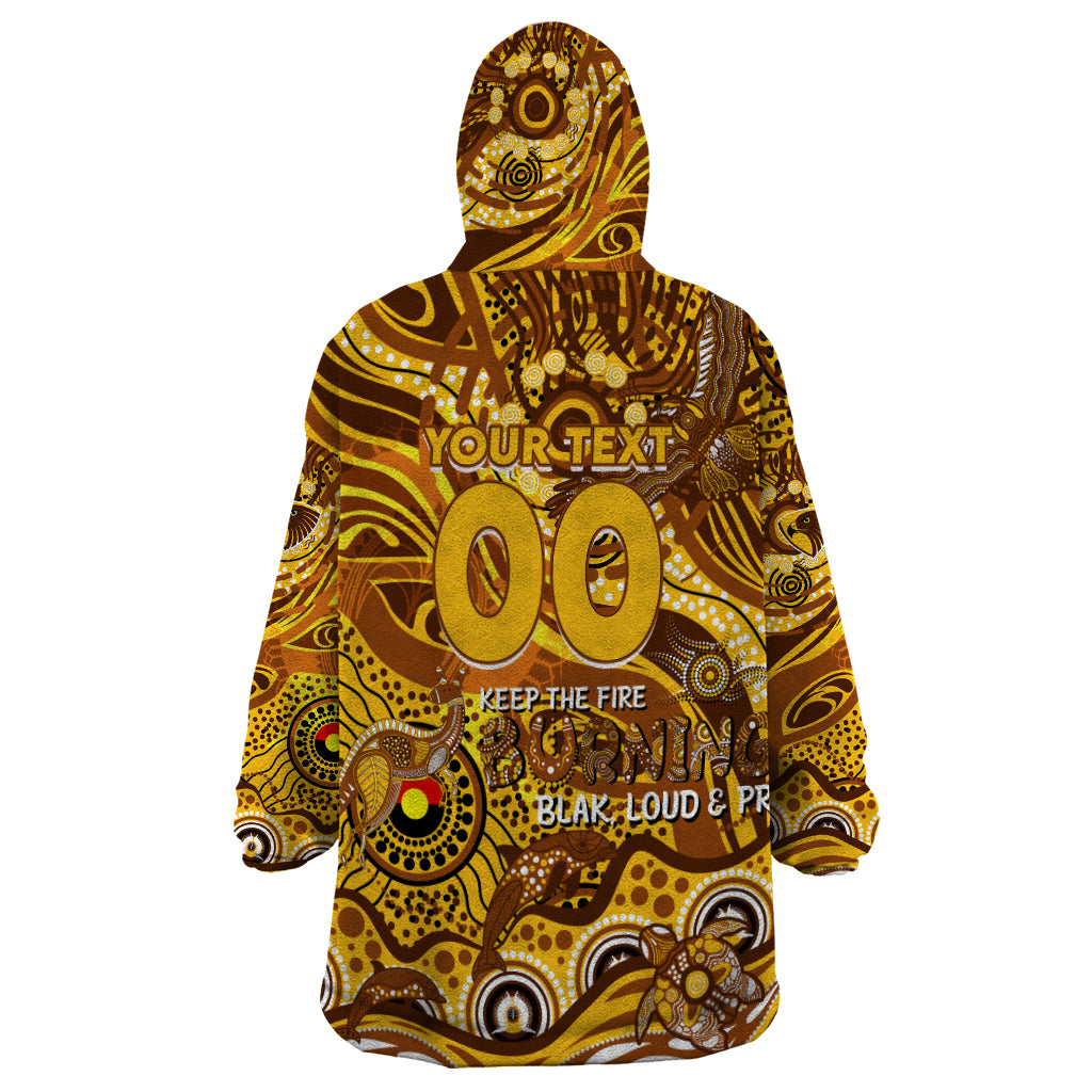 Custom NAIDOC Week 2024 Hawks Wearable Blanket Hoodie Aboriginal Animals Keep The Fire Burning - Vibe Hoodie Shop